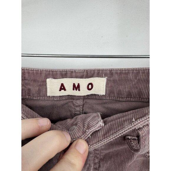 AMO Bella Corduroy Straight Leg Pant Women 26 Amethyst Cropped High Waisted - Picture 4 of 11